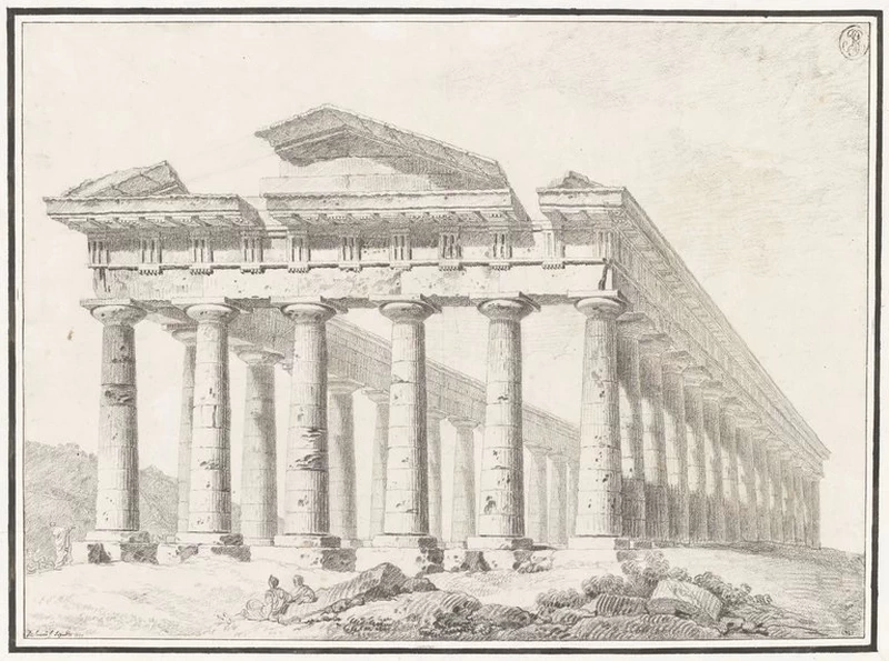 Veduta esterna del tempio di Segesta - Louvre, Parigi